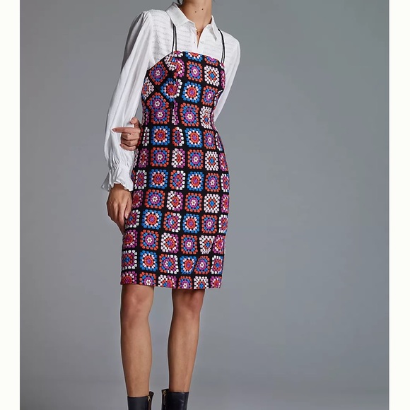 NWT ANTHROPOLOGIE Crochet Midi Dress 16 - Picture 2 of 4